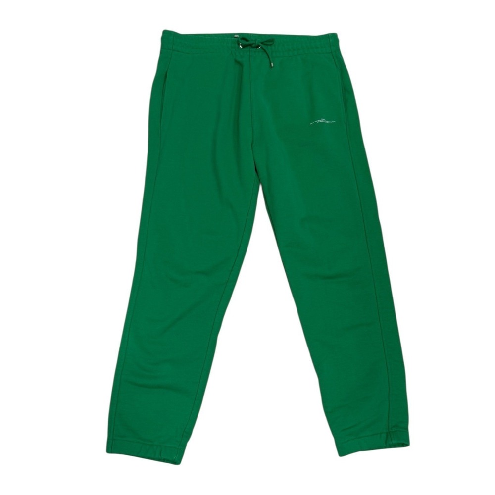 FRAME Logo Drawstring Waist Sweatpants Large Pockets Heavyweight Pop Green